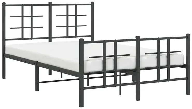 Czarne łóżko loftowe z metalu 120x200cm - Alester