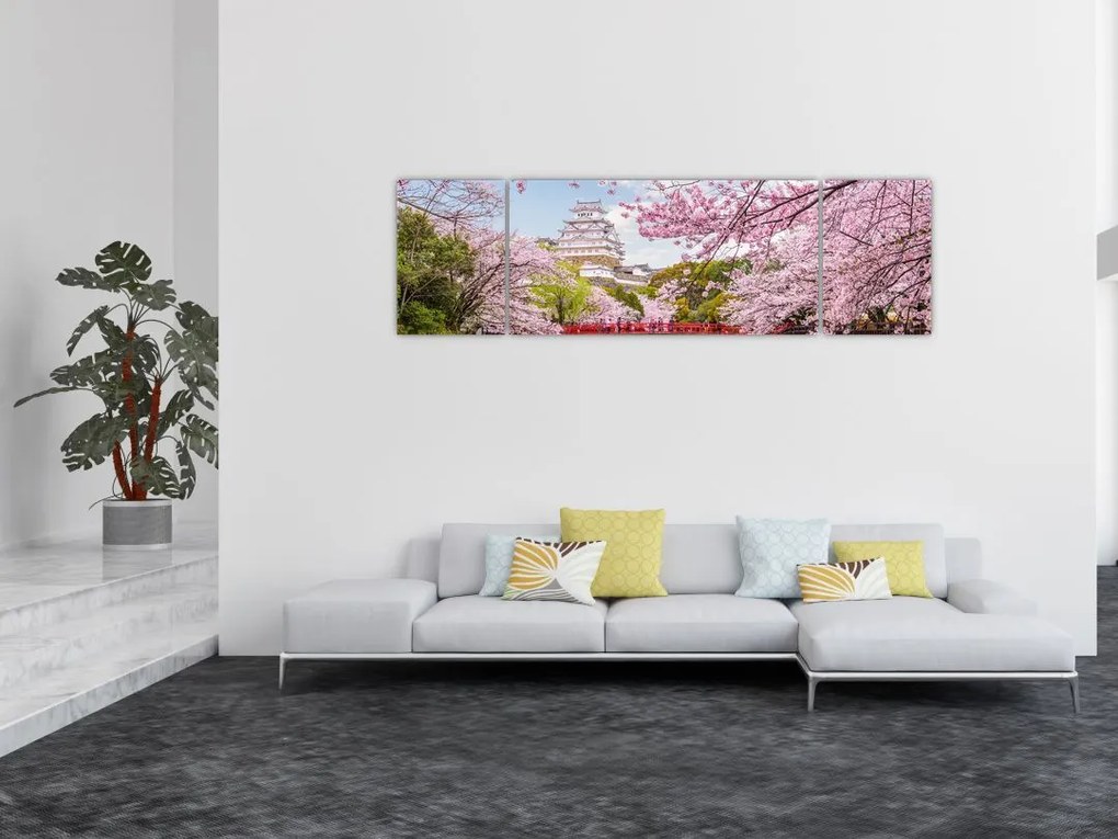 Obraz wiśni japońskiej (170x50 cm)