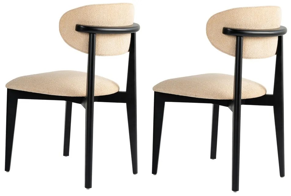 Zestaw krzeseł do jadalni Lionte Beige and Black,2 szt.