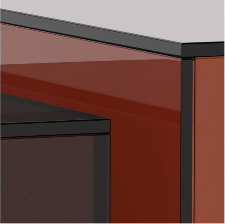 Brązowe szklane stoliki zestaw 2 szt. 50x50 cm Dice – Actona