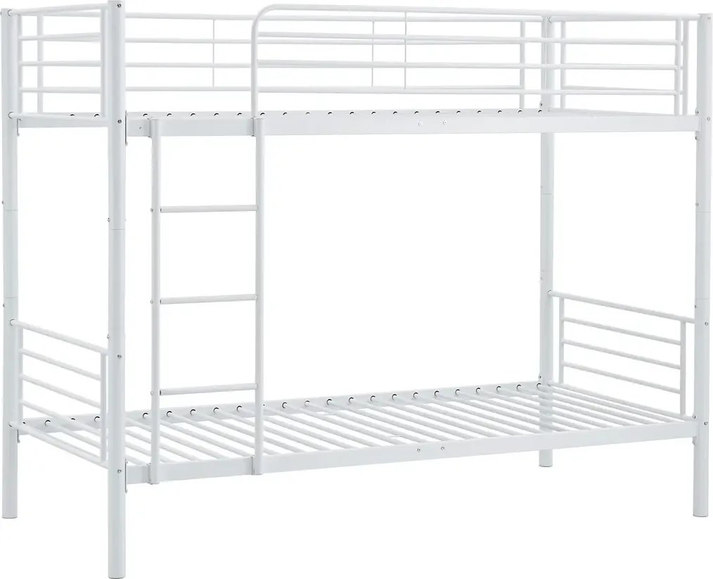 Białe metalowe łózko piętrowe 90x200 G1-W12