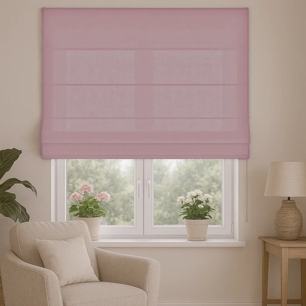Roleta rzymska welurowa na wymiar Velutto pudrowy róż - do 140 cm
