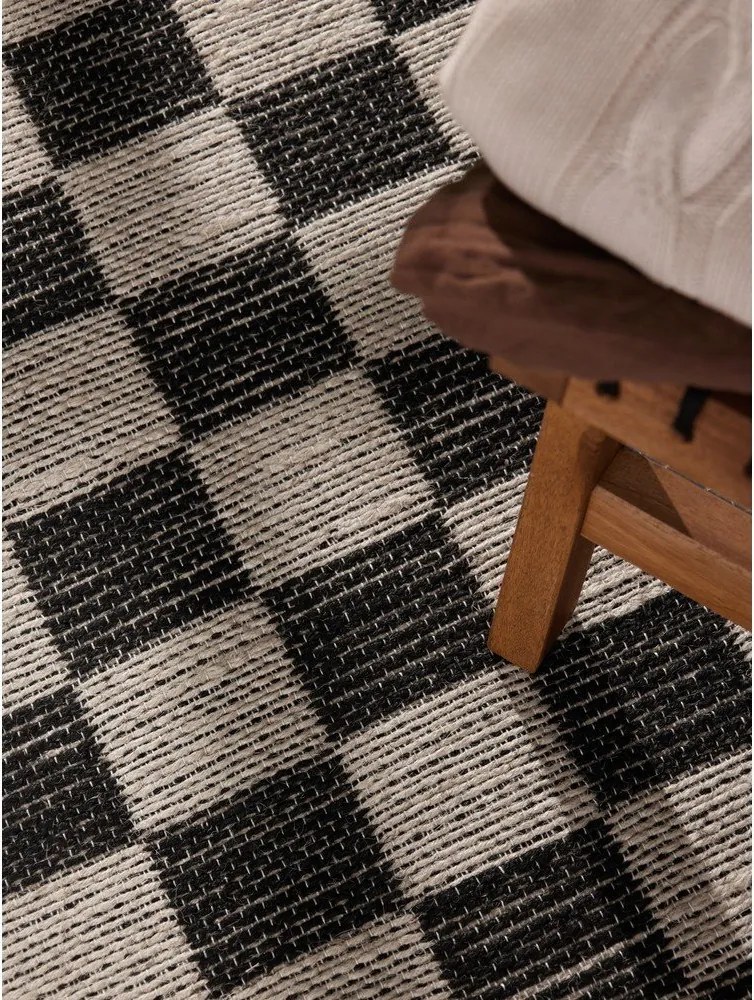 Czarno-kremowy ręcznie tkany dwustronny chodnik z mieszanki juty 80x200 cm Rex – Hanse Home