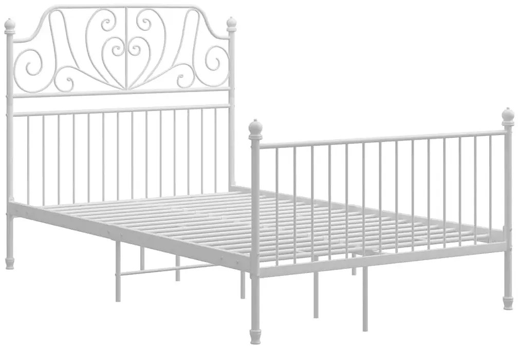 Białe industrialne łóżko metalowe 120x200 cm N0-B92