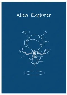 Luminescencyjny Plakat (70x50 Cm) Esttels Alien Explorer - Sklum