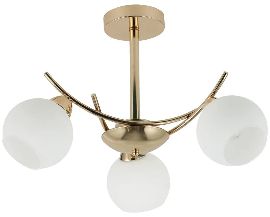 Lampa sufitowa w biało-złotym kolorze ze szklanym kloszem 36x52 cm Amos – Candellux Lighting