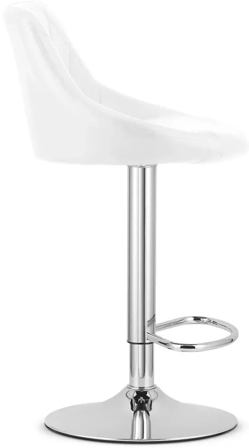 Biały chromowany hoker tapicerowany ekoskórą z oparciem Z6-E22