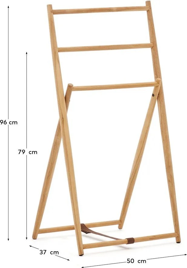 Wieszak na ubrania z litego drewna tekowego w naturalnym kolorze Roxana – Kave Home