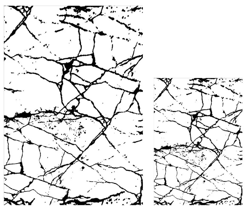 Białe/czarne dywaniki łazienkowe zestaw 2 szt. 60x100 cm Cracks – Mila Home