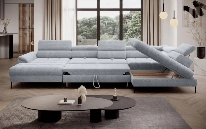 Narożnik EMPOLI XL w układzie U Lewostronny z funkcją spania Lewostronny w ktaninie AUSTIN 03 WERSAL