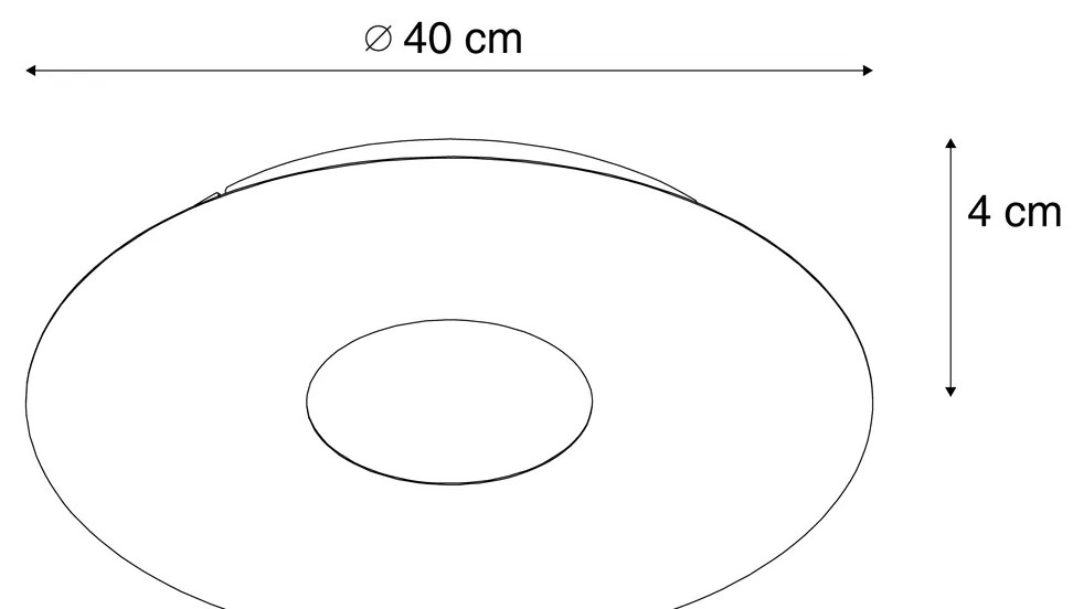 Nowoczesna lampa sufitowa złota 40 cm z LED z 3-stopniową regulacją ściemniania - Morning