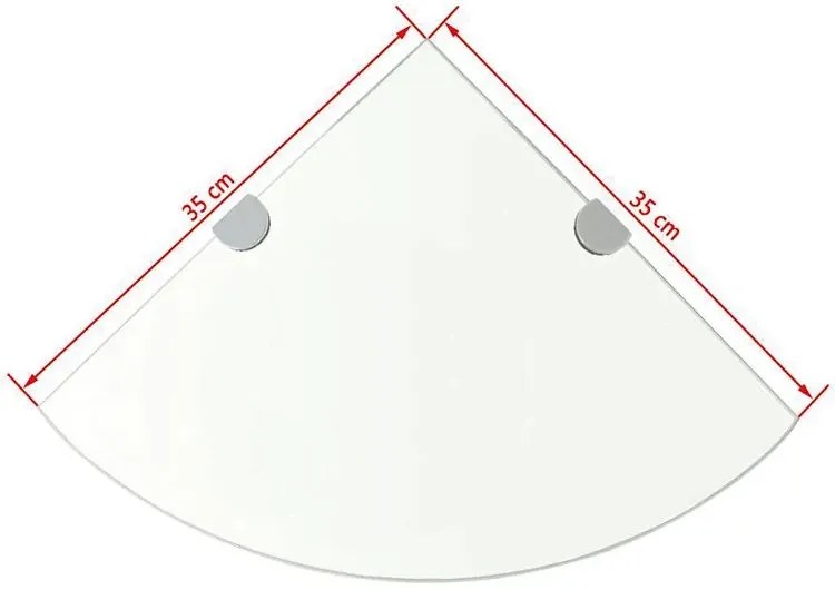 Półka narożna ze szkła hartowanego H6-R29