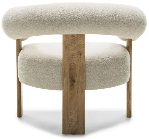 Kremowy designerski fotel KOKEI, dąb