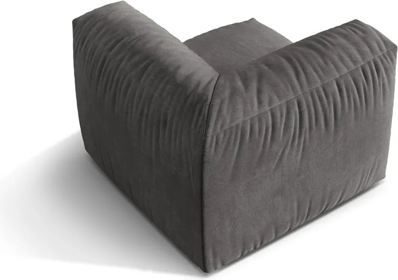 Szary aksamitny moduł sofy (strona zmienna) Martina – Micadoni