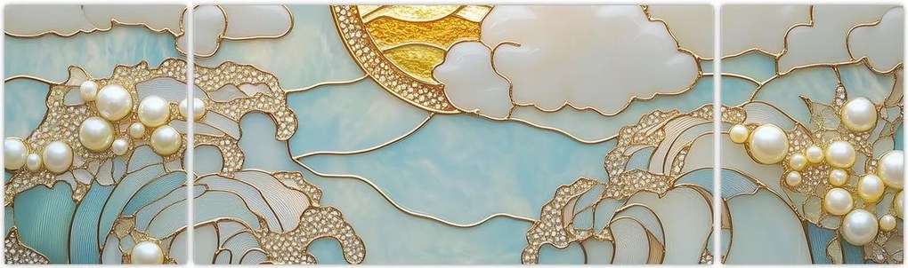 Obraz - 3D perły w oceanie (170x50 cm)