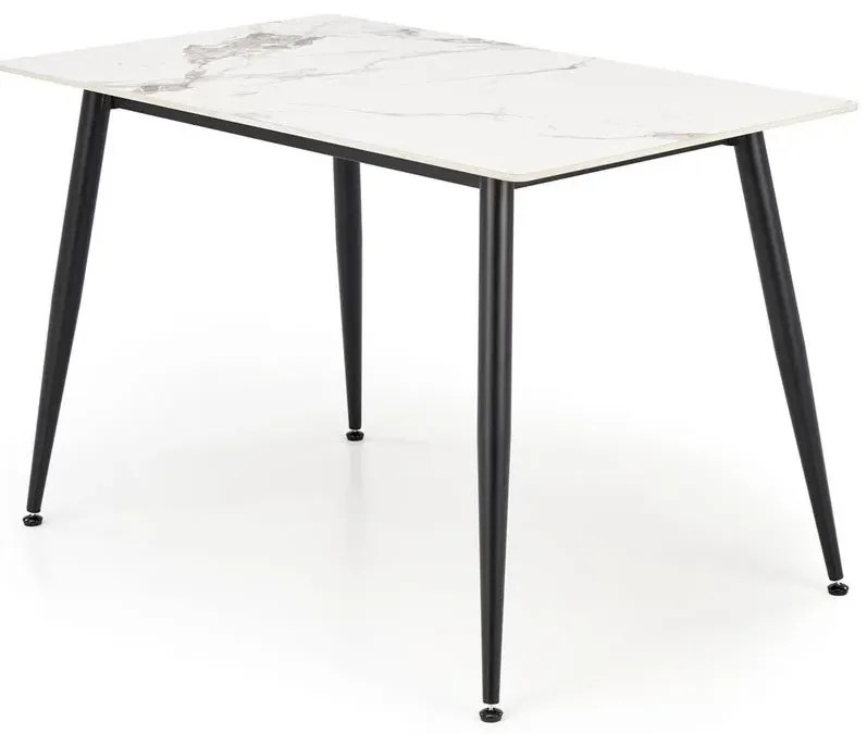 Stół EMILIO 120x80 biały marmur/czarny HALMAR