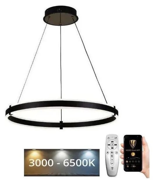 Brilagi - LED Żyrandol ściemnialny na lince CIRCLE LED/85W/230V 3000-6500K czarny + pilot