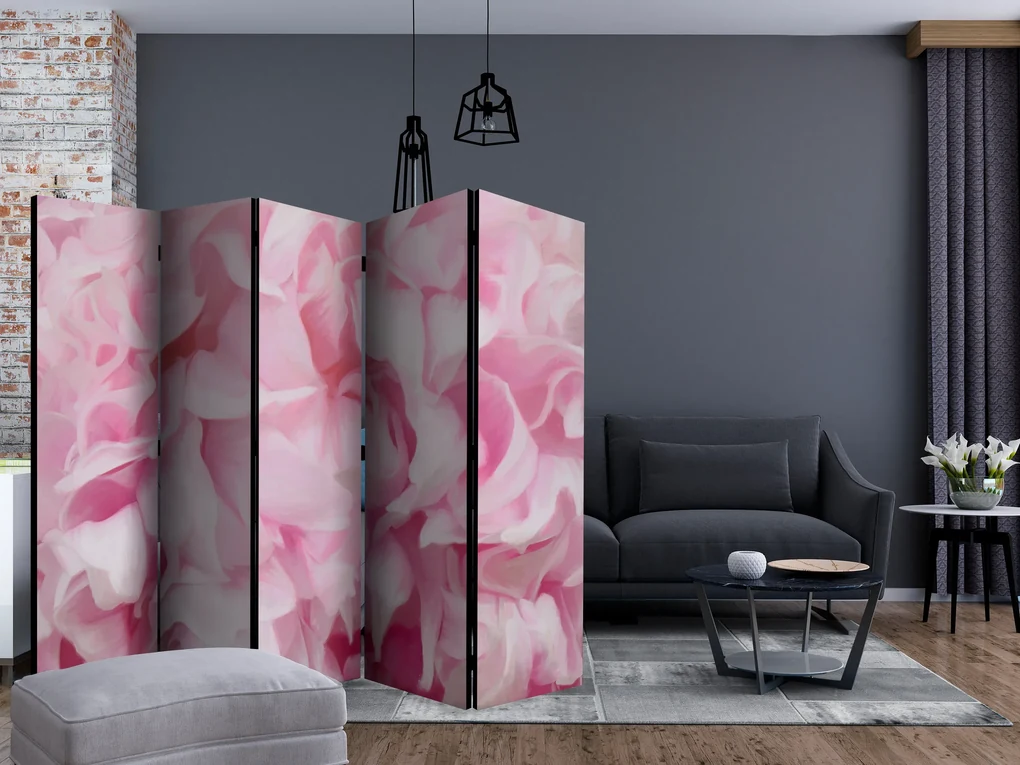 Parawan dwustronny Kwiaty 225x172 cm 5-częściowy różowy ARTGEIST B