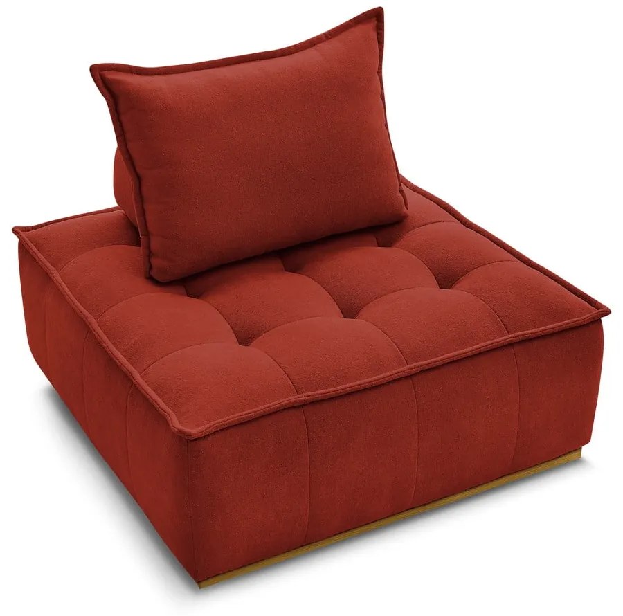 Ceglasty fotel z tkaniny szenilowej Elisa – Bobochic Paris