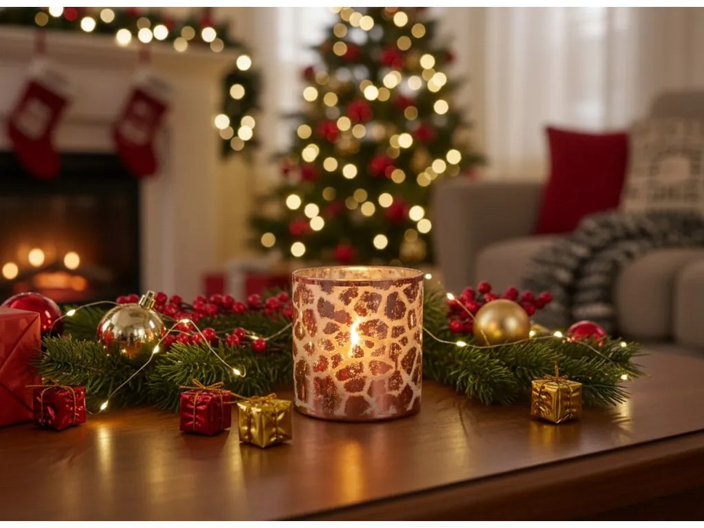 Różowy szklany świecznik DESIREE GIRAFFE