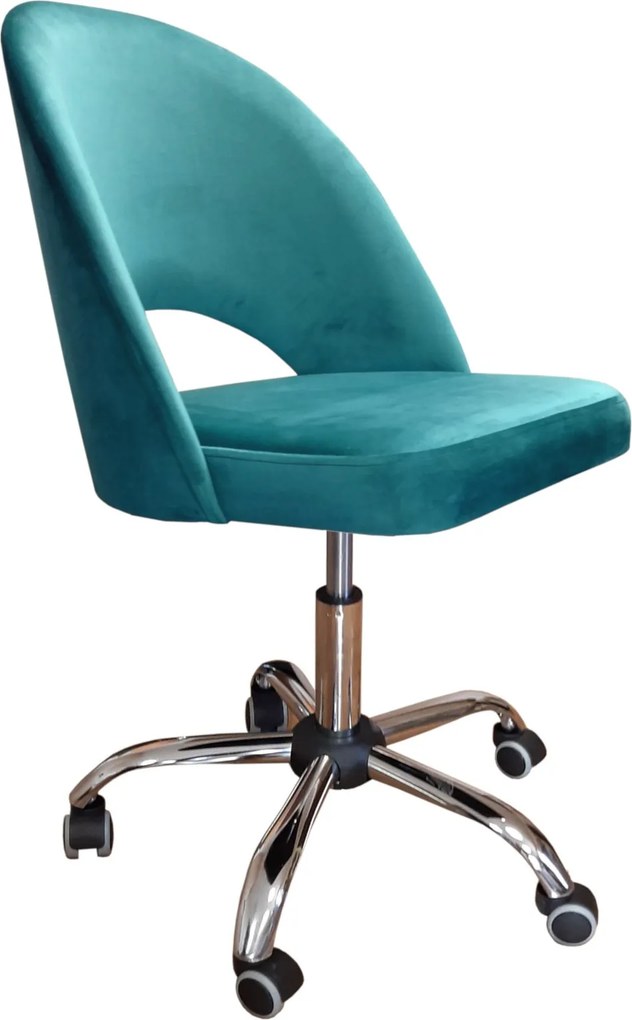 Fotel obrotowy POLO tkanina Welur krzesło biurowe ergonomiczne do biurka : Kolor Stelaża - Chrom, Kolor tkaniny - VELVET - MG20, Typ siedziska - Siedzisko obrotowe 360°, Typ tkaniny - Velvet