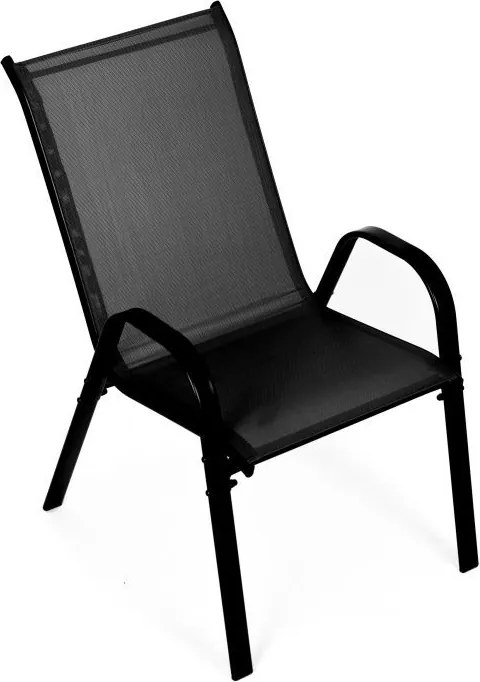 Zestaw 2 krzeseł ogrodowych sztaplowanych Isla 092, czarny