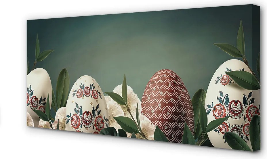 Fotoobraz na płótnie Liście, Jajka i Kwiaty