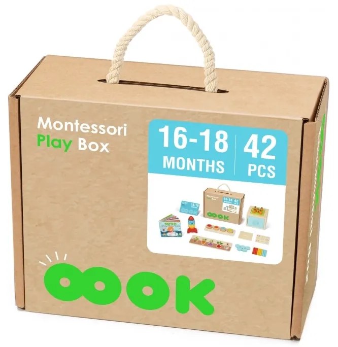 Tooky toy box pudełko xxl montessori edukacyjne 7w1 sensoryczne 16-18 mies.