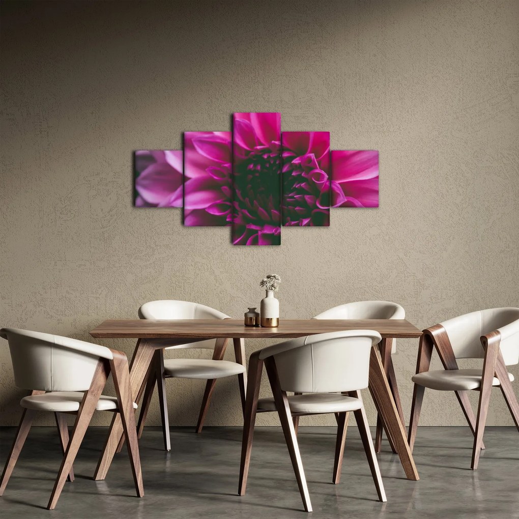 Obraz różowego kwiatu róży (125x70 cm)
