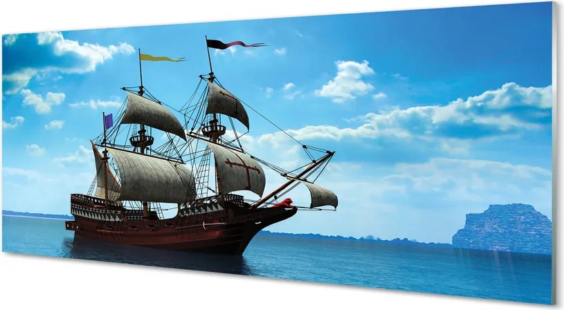 Szkło do Kuchni na Ścianę Rejs Statkiem pod Chmurami