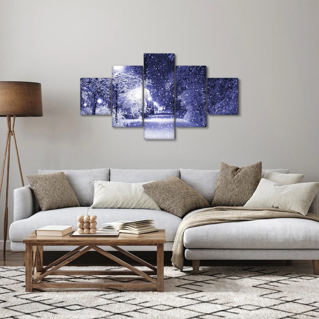 Obraz - Magiczna zimowa noc (125x70 cm)