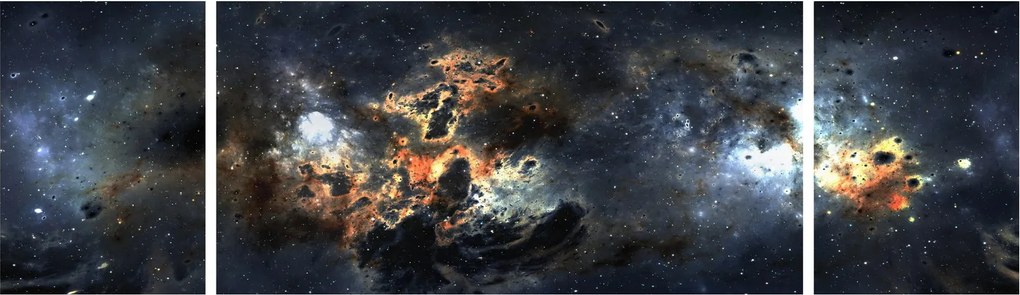 Obraz - Wszechświat z mgławicą (170x50 cm)