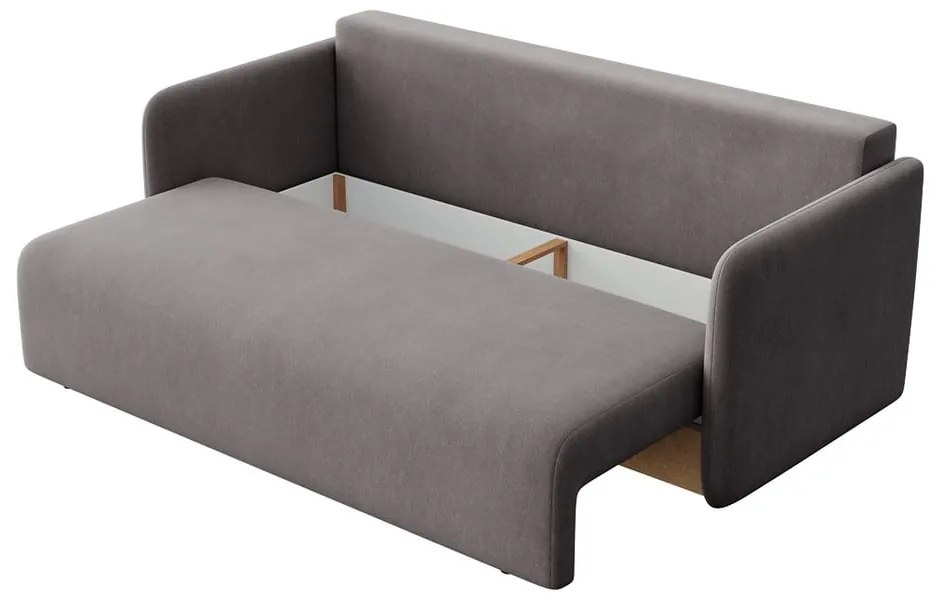 Szara aksamitna rozkładana sofa 220 cm Chaum – Rodier