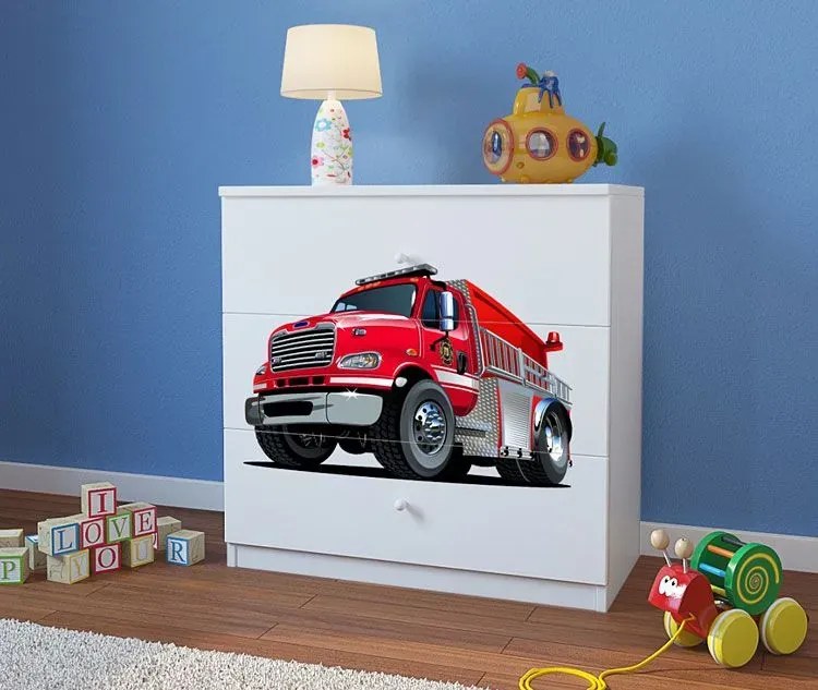 Komoda dla chłopca z szufladami mix - biało W3-D52