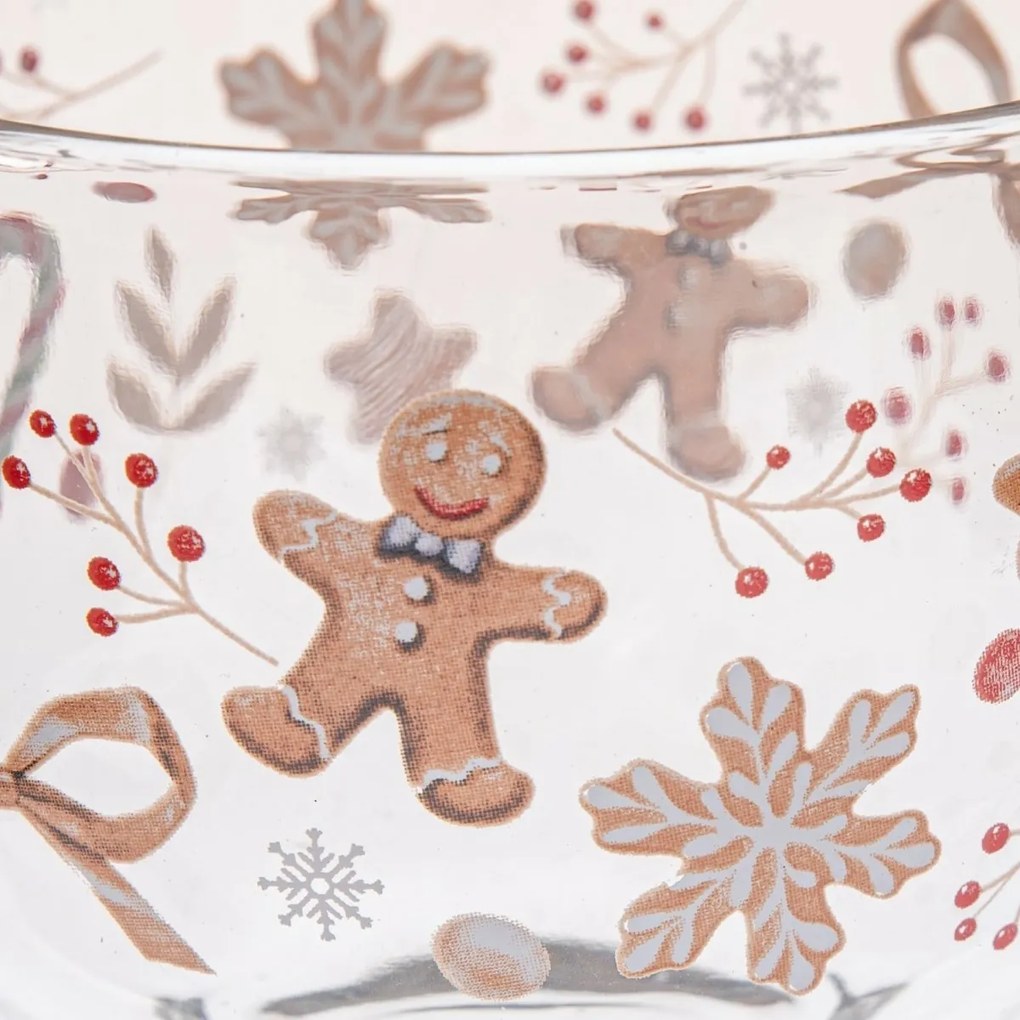 Zestaw 6 szklanych kubków Pierniczek 500 ml