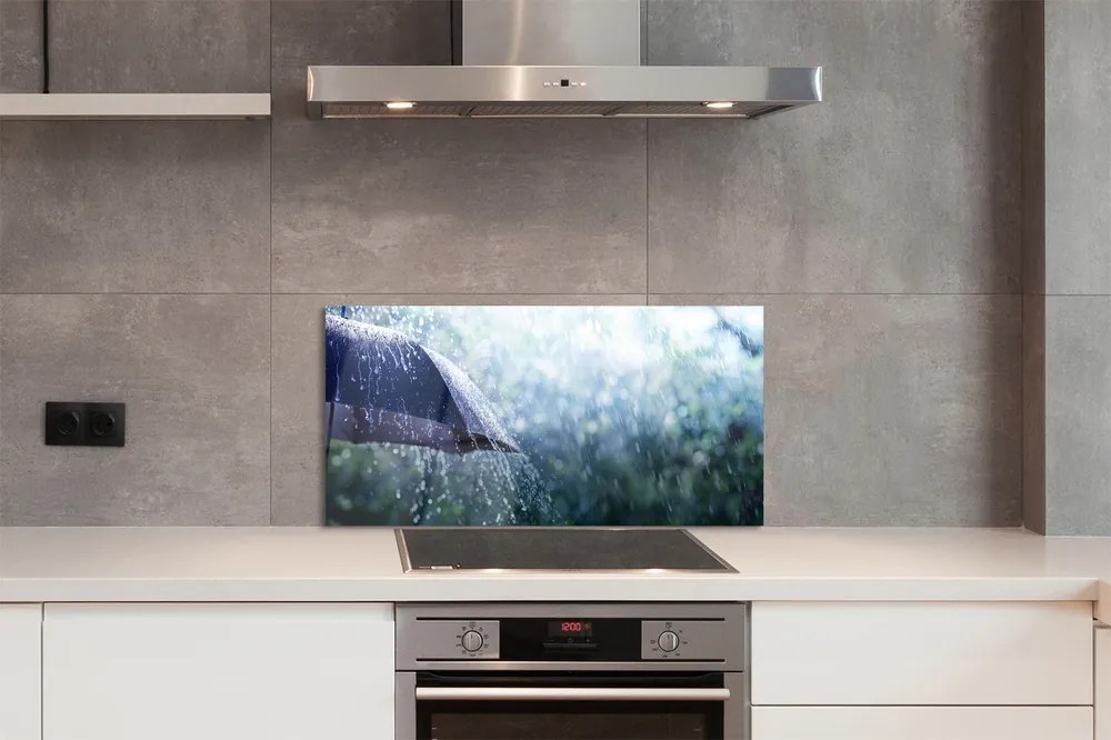 Szklany Panel Deszcz na tle Parasola