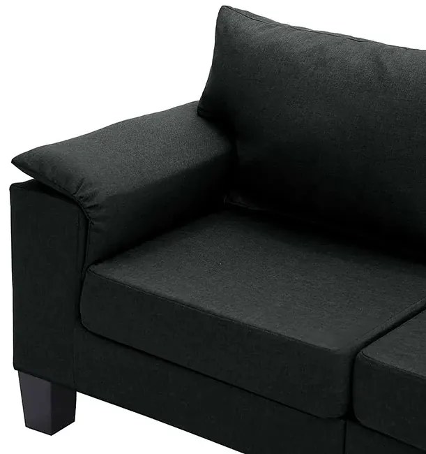 2-osobowa czarna sofa z podłokietnikami - Ekilore 2Q