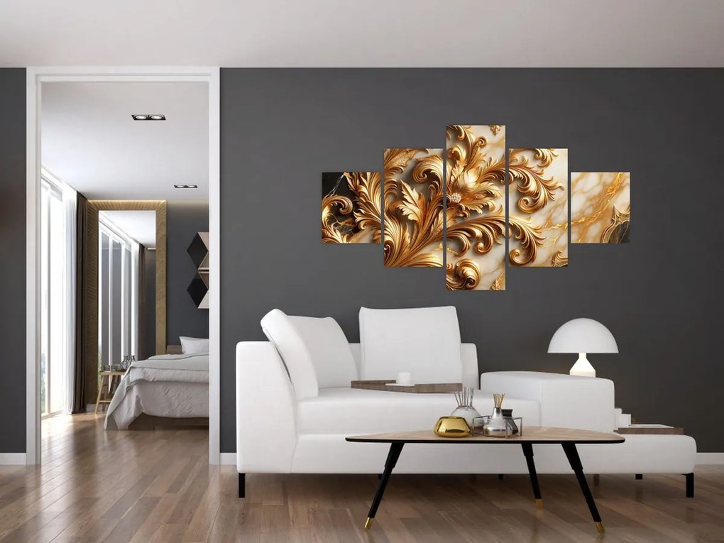 Obraz - Marmur ze złotem (125x70 cm)