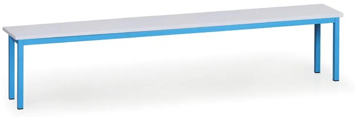 Ławka do szatni, siedzisko - laminat, długość 2000 mm, niebieska