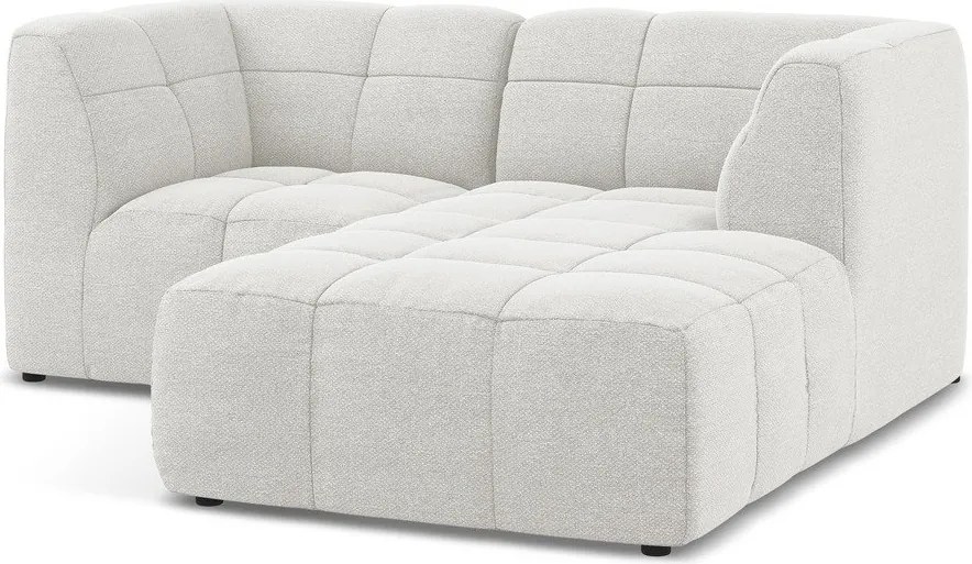 Biały narożnik z materiału bouclé (prawostronny/z szezlongiem) Aloha – Makamii