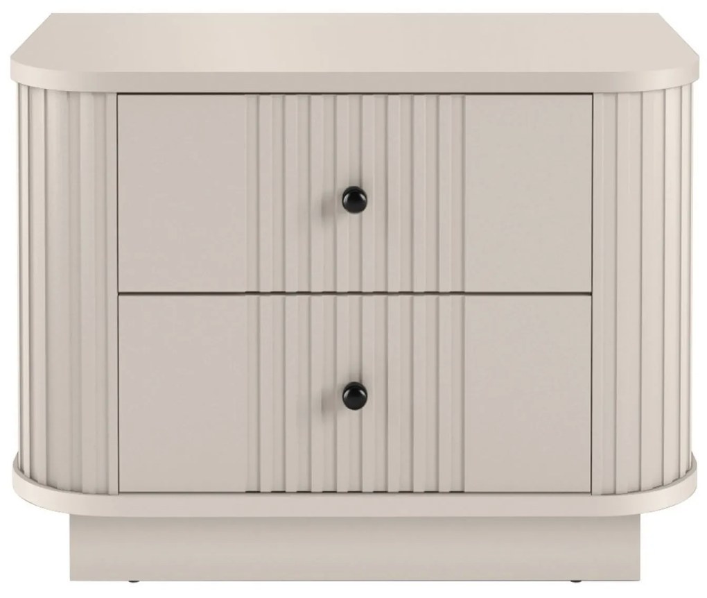 Zestaw szafek nocnych Vesper 56 cm na cokole - kaszmir / czarne uchwyty