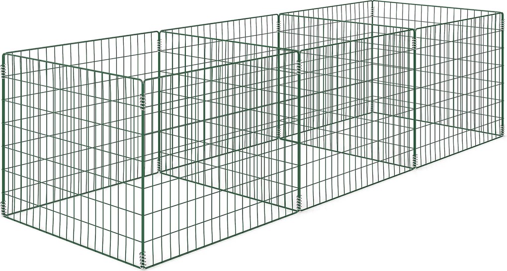 Outsunny Kompostownik 1680 litrów, 270 x 90 x 70 cm, 3-częściowy, szybki kompostownik ze stali, odporny na warunki atmosferyczne zielony