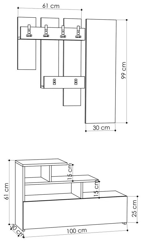 Biały zestaw do przedpokoju Vesty – Kalune Design