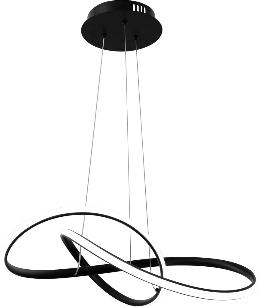 Lampa Sufitowa Wisząca Ring Nowoczesna LED + Pilot APP395-CP Czarna