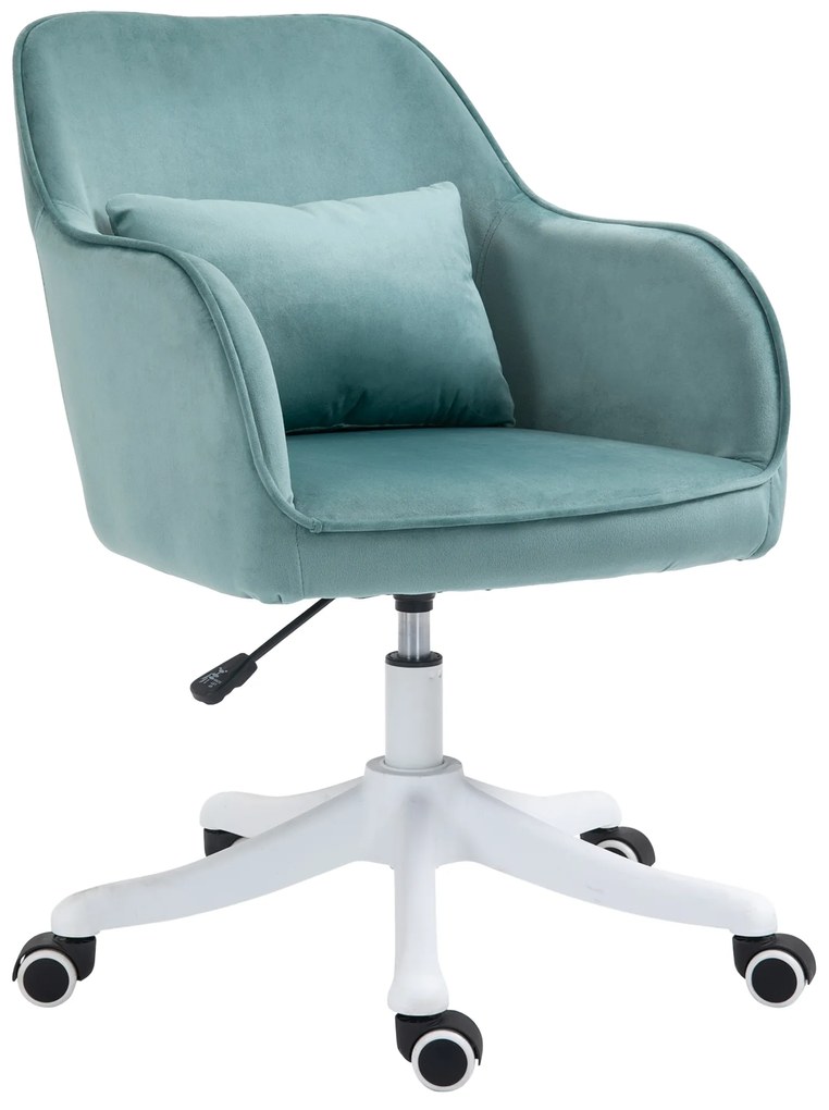 Vinsetto Fotel z masażerem krzesło obrotowe z funkcją wibracji aksamit Maksymalne obciążenie 115kg Zielony | Aosom PL