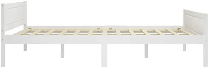 Białe dwuosobowe drewniane łóżko 140x200 W7-W74