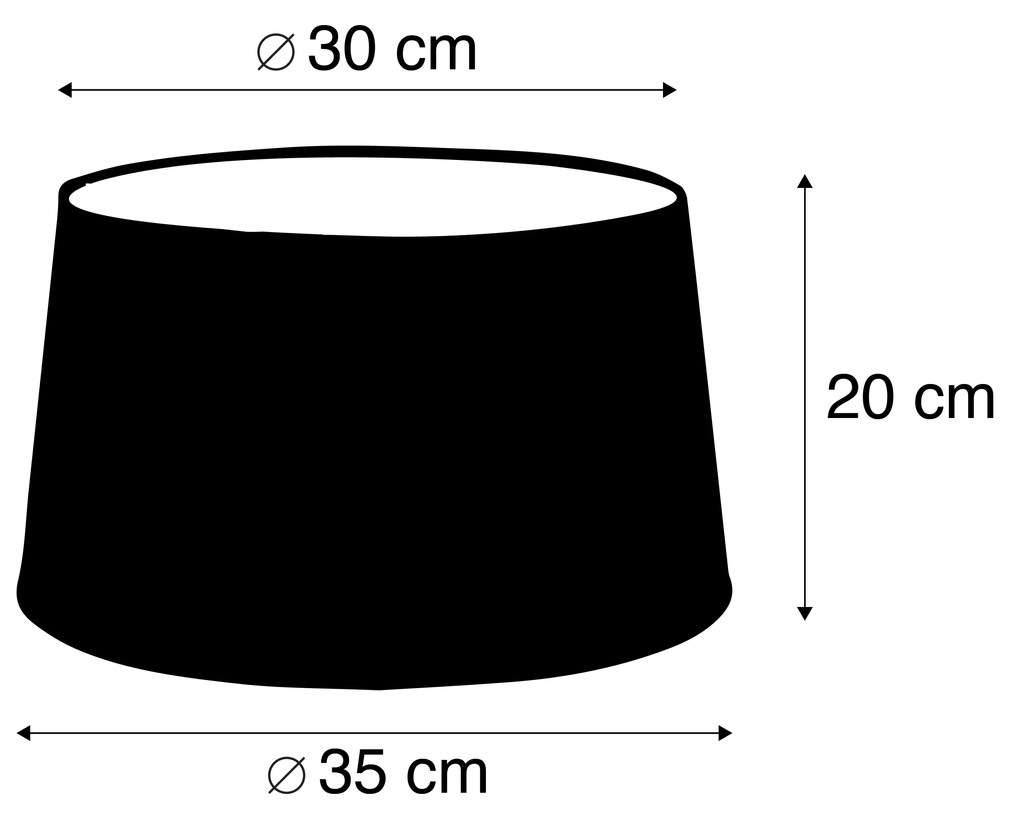 Lniany abażur biały okrągły stożkowy 35/30/20