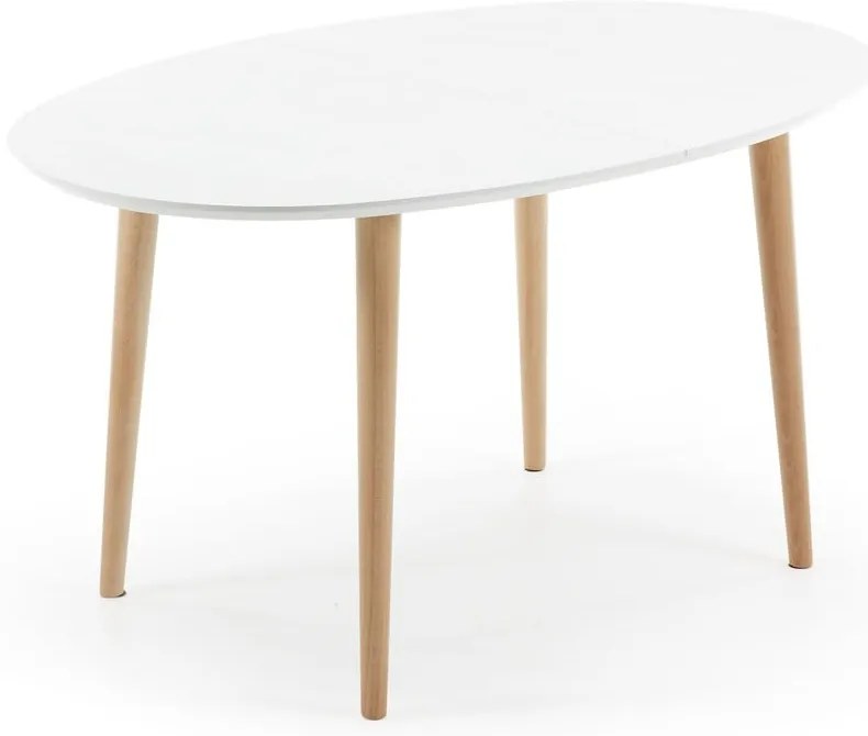 Biały rozkładany stół z białym blatem 90x140 cm Oqui – Kave Home