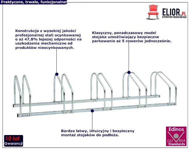 Miejski stojak na 5 rowerów - Sirin 5X