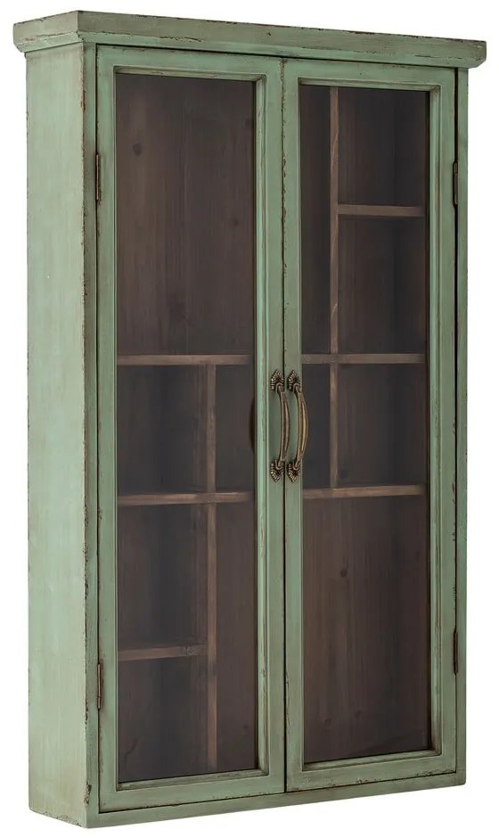 Zielona witryna z litego drewna jodłowego 13,5x80 cm Hazem – Bloomingville